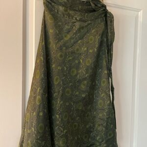 Elegant Green A-Line Skirt